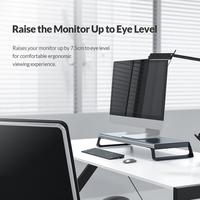 ORICO aluminiowy stojak na Monitor Riser drewniany komputer uniwersalny uchwyt na biurko uchwyt Organizer na PC Laptop MacBook Home Office 3
